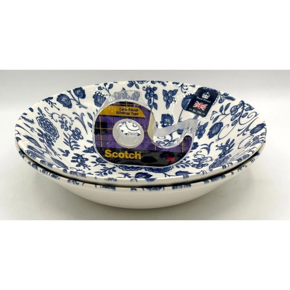 Royal Wessex by Churchill Victorian Calico Porcelain Salad Pasta Bowls Qty 2 NEW